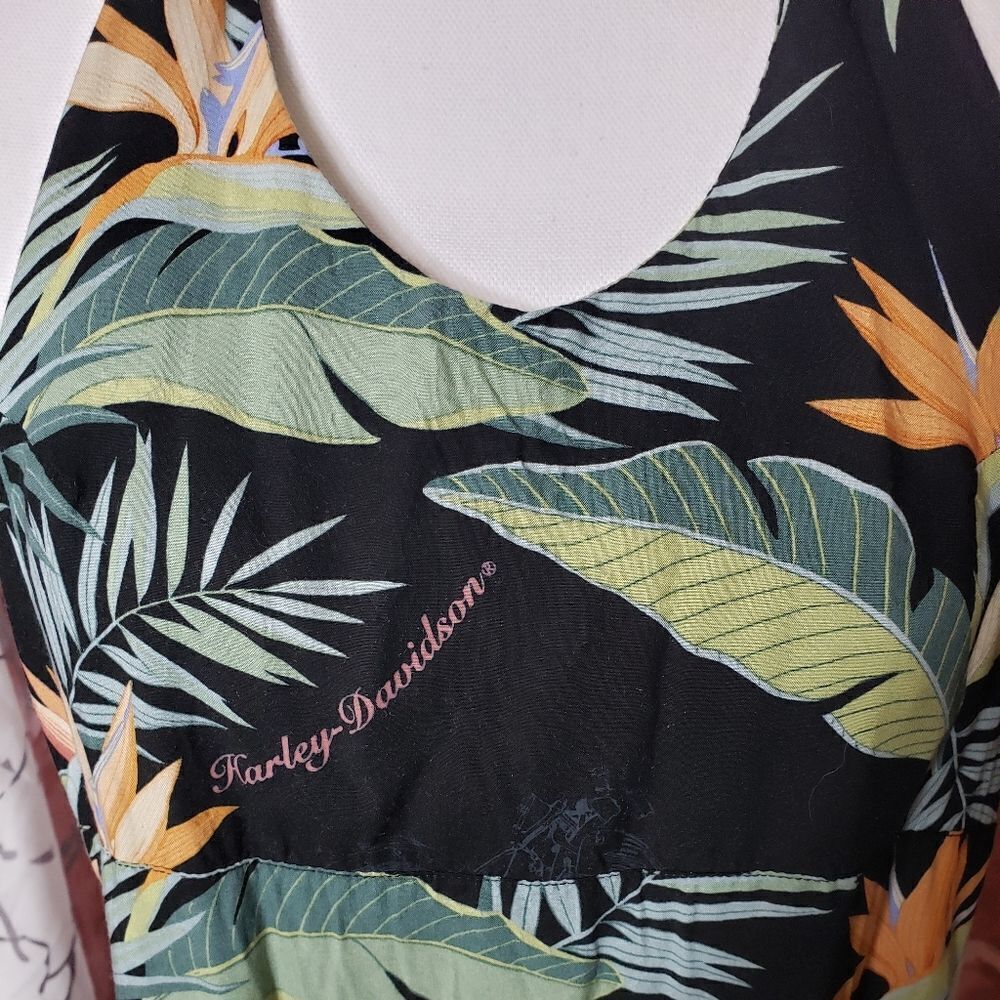 Harley Davidson halter Hawaiian print dress
